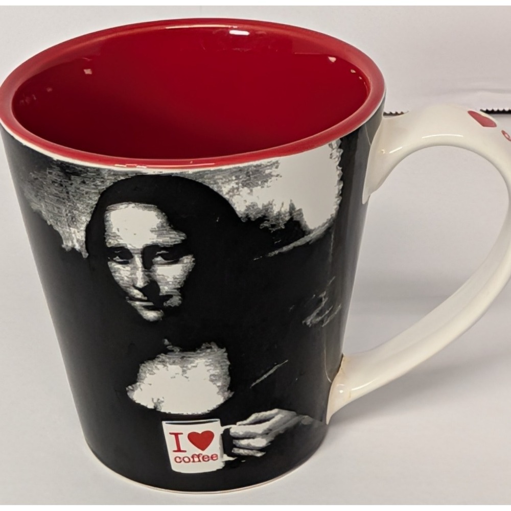 Mona Lisa Coffee Makes Me Smile Coffee Mug Black Signature Room Creative 2007